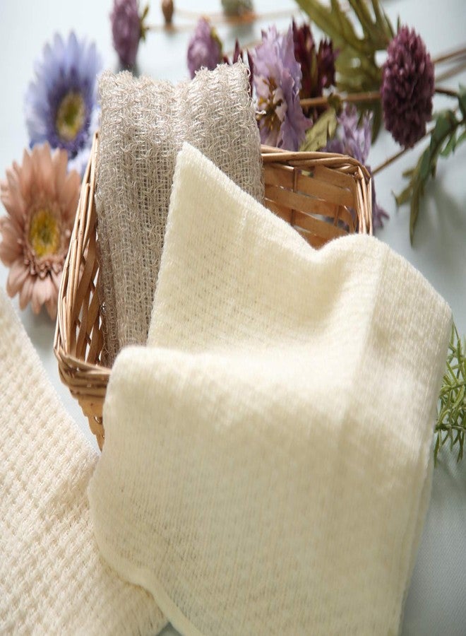 Terra Distribution Exfoliating Washcloth [Made in Japan] Shower Back Scrubber, Plant-Based Body Exfoliating Towel (Linen) - Image 4
